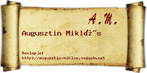 Augusztin Miklós névjegykártya