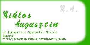 miklos augusztin business card